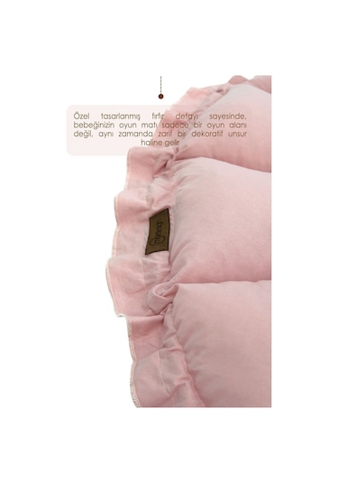 Mordesign Bebek Yatağı Ve Oyun Halısı, Babynest, Yenidoğan Oyun Halısı, Açılır/kapanır Yatak, Bloom Serisi 135 X 135 Pudra