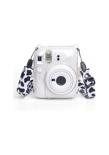 Instax Mini 12 Makine Uyumlu Beyaz Simli Pleksi Kılıf