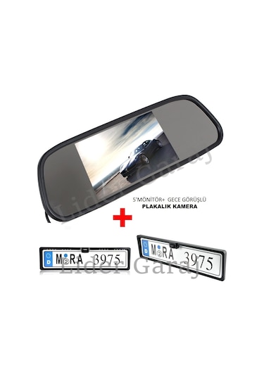 lidergaraj Kameralı Park Sensörü 4.3'' Ayna Ekran+Plakalık Kamera