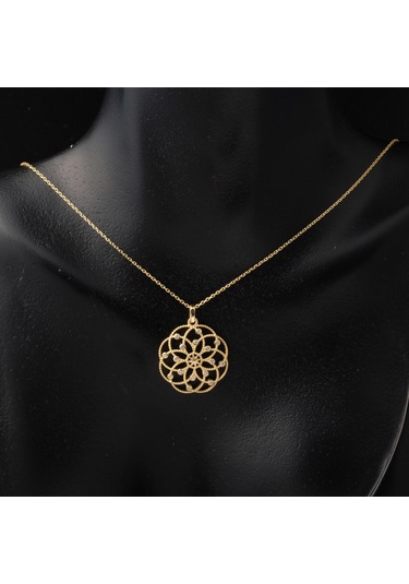 Yaşam Çiçeği Tasarımlı Altın Kolye