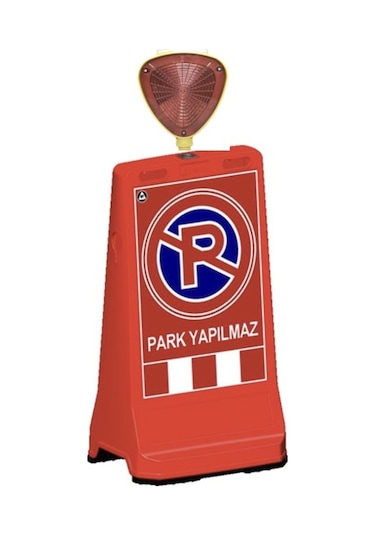 Flaşör Lambalı Park Yapılmaz Baskılı Çift Yön Ultra Levhalı Reklam Dubası Kırmızı Renk 7.5 Kg