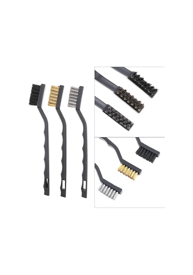 Genel Bakım Tel Fırça Seti 3 Lü Motosiklet Bisiklet Bakım Fırça S