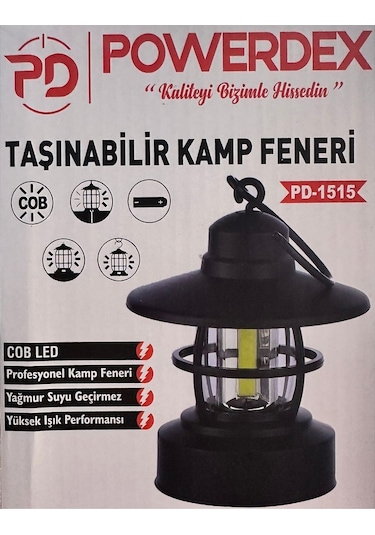 Powerdex Pd-1515 Taşınabilir Şarjlı Kamp Lambası Siyah