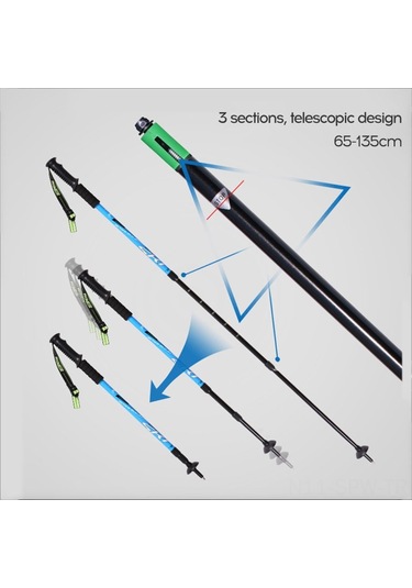 Maiyame Alüminyum Şok Emici Teleskopik Dağcılık Çubuğu - Ergonomik Kolluk, 3 Bölüm, 65-135cm, Dış Etkinlikler İçin Dayanıklı Destek Beyaz