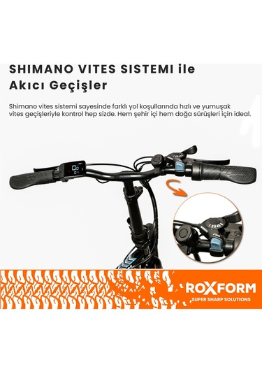 Roxform R-100 Elektrikli Katlanabilir Bisiklet 20 İnç Şehir Bisikleti Siyah