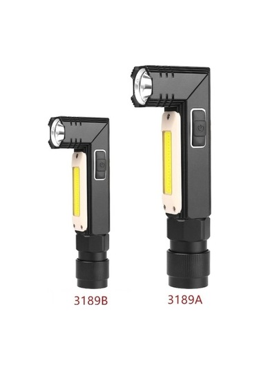 Wondernest Xpg+cob Kırmızı Beyaz Işık Usb Şarjlı Katlanır Güçlü El Feneri, Model: 3189b Küçük, Far Kemerli Siyah Siyah