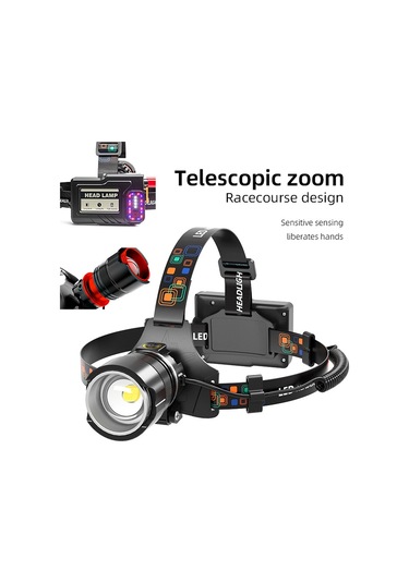 Worryfree-dış Mekan Sensörü Güçlü Işık Far Iı--t45-t6 Beyaz Işık Siyah