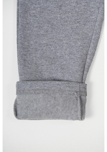 Gri Kalın Pamuklu Beli Lastikli Yan Cepli 5-6-7-8-9-10-11-12 Yaş Erkek Çocuk Eşofman Altı Gri