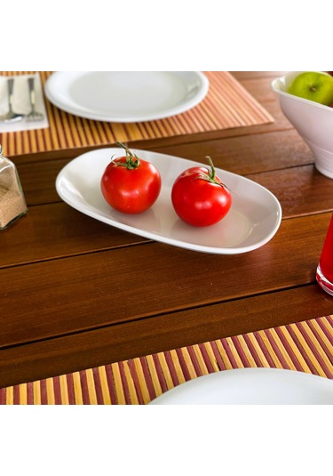 Alezy 607 Göreme Melamin Termostar Kayık Tabak 24x14 Cm Beyaz