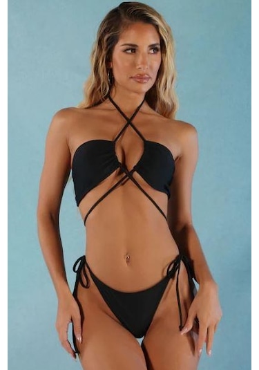 Deep Beach Bağlama Detaylı Bikini Takım Db200780bt 001
