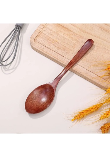 Yuntech01 1 Adet Nanmu Ahşap Kaşık - Uzun Saplı, Uçlu, 18.5x4 Cm, Doğal, Sağlıklı Ve Çevre Dost Mutfak Kaşığı