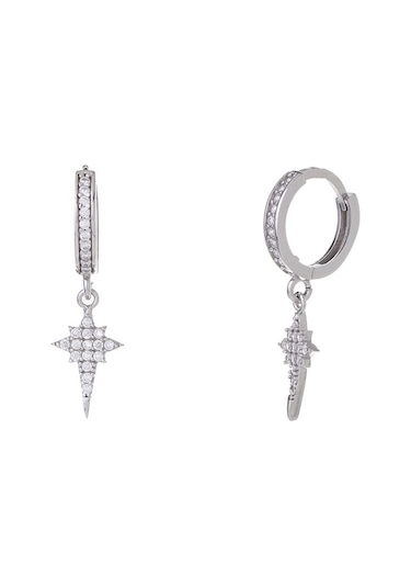 Nagiss Kuzey Kutup Yıldızı Model 925 Ayar Gümüş Kadın Küpe Gümüş