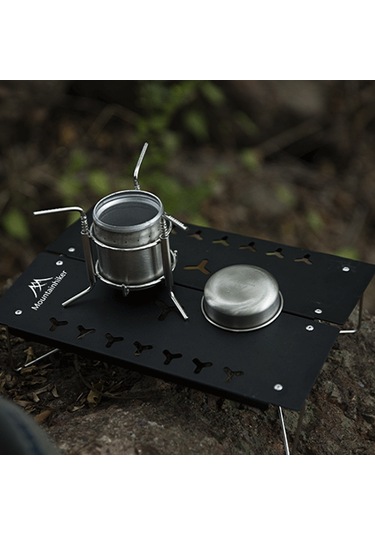 Geeksen Dışarıda Taşınabilir Paslanmaz Çelik Alkol Ocağı - Piknik Kamp Pişirme Ve Su Kaynatma Aleti Gümüş