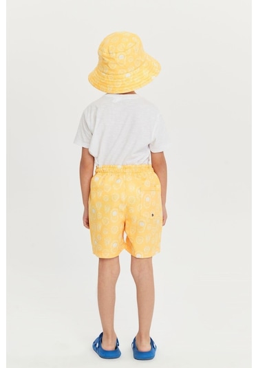Benitto Kids Erkek Çocuk Desenli Bucket Şapka 7007-sarı Sarı