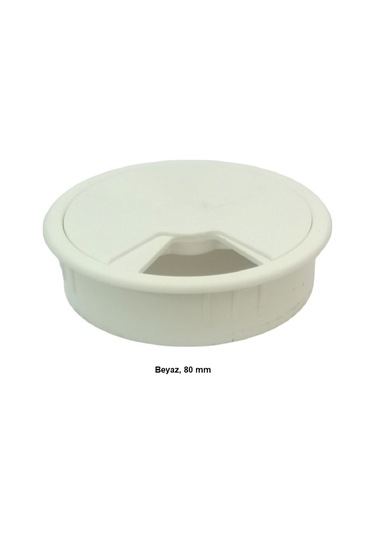 Masa Üstü Kablo Kanalı Deliği Kapağı Beyaz Masa Kapağı 8 Cm 5 Adet