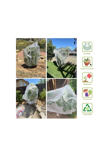 Geeksen 2 Adet Ağacı Ve Bitki Koruması İçin 1.8x1.8m Transparan Ağ Zip Ve Çekmeceli - Yağmur/solar Geçirir, Kuş/böcek/gösterge Engelleri