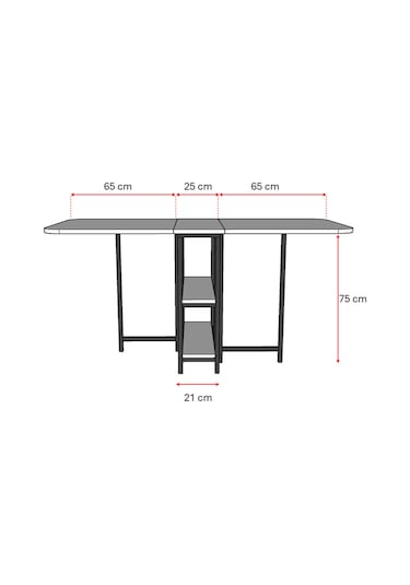 Metal Ayaklı Katlanır Mutfak Masası Km-31 Petra Petra