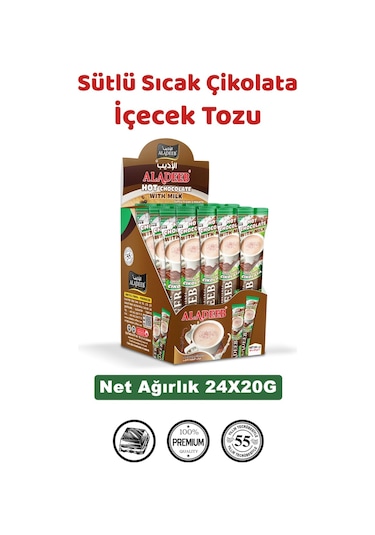 Aladeeb Sütlü Sıcak Çikolata İçecek Tozu 24 x 20 G