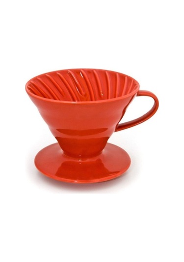 V60 02 Seramik Kahve Demleme Ekipmanı Kırmızı Ceramic Coffee Dripper V60 02 Red