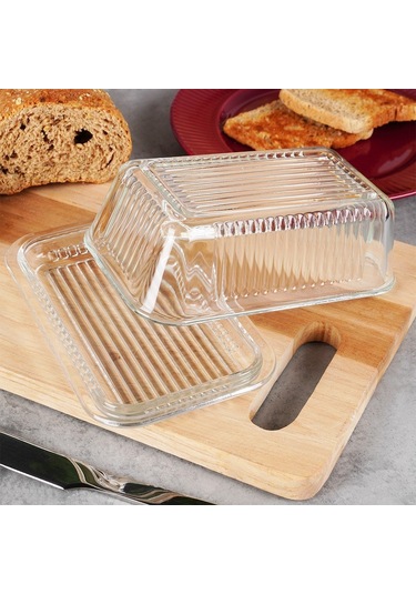 Mutfakta Saklama Ve Servis İçin Cam Kapaklı Tereyağı Kutusu Jsr -