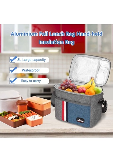 Pazly 8l Alüminyum Folyo Öğle Yemeği Çantası El Taşıma Yalıtımlı Piknik Çantası İş Gıda Çantası Pembe Pembe