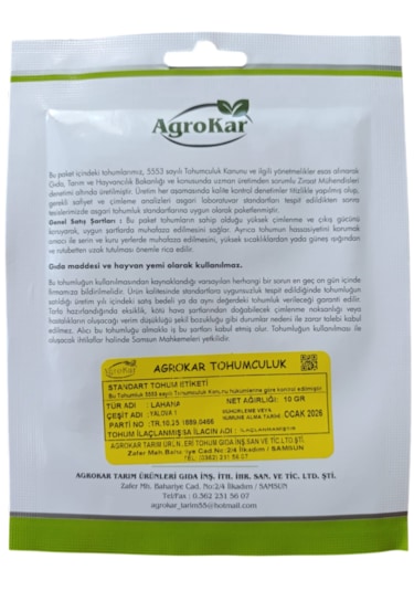 Beyaz Lahana Kelem Tohumu 10 Gr 1 Paket