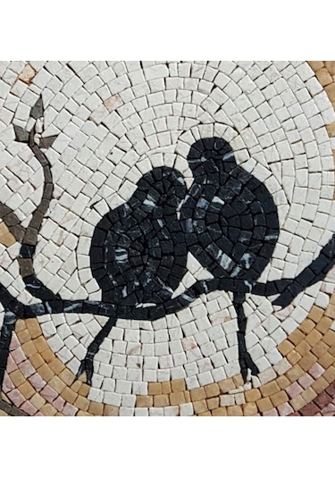 Ibla Mozaık Aşk Kuşu Mermer Tablosu