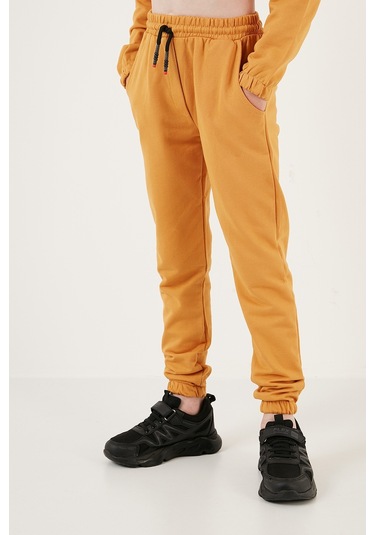 Lela Kapüşonlu Cepli % 100 Pamuk Çocuk Unisex Çocuk Takım 5922021 Koyu Sarı