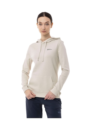 Jack Wolfskin Jack Wolfskın Kadın Sweatshırt Alice Hoody Krem Kapüşonlu Krem Krem