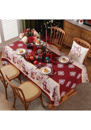 Ankatek Yeni Xıxun Su Örtüsü Noel Masa Kare Geçirmez Dikdörtgen Altı Ns Açık Kırmızı - 0.80 X 100 Açık Kırmızı