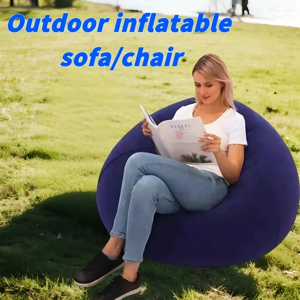 Gateesat Pembe Şişme Koltuk Pompalı - Taşınabilir Kamp Sandalyesi, Açık Kapalı Alan Pembe