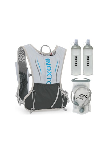 Yuntech01 Hafif Ve Dayanıklı 5l Bisiklet Sırt Çantası - 1.5l Su Torbası Ve 2 Şişe Dahil Gri