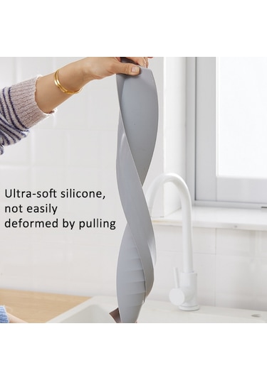 Cbtx Silikon Mutfak Lavabo Sıçrama Koruması Tezgah Su Engelleme Splashback Açık Gri