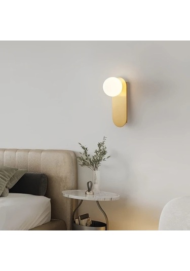 Fastbuy Dream011 Tek Paket Altın G9 Ampul Tabanlı Metal Ve Plastik Abajurlu Nordik Tarzı Duvar Lambası Altın Altın