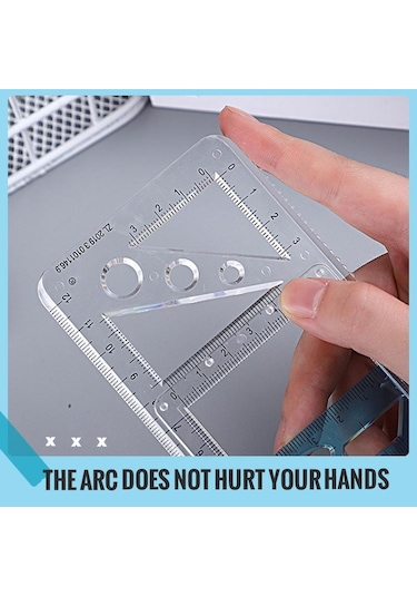 Çok Fonksiyonlu Geometrik Cetveller Springhall Açısı Ve Daire Yapıcı Çizim Geometrik Çizim Şablonu Ölçüm Cetveli