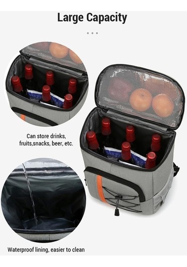 Jzcat- Jzcat Yalıtımlı Soğutucu Sırt Çantası Alüminyum Folyo Siyah