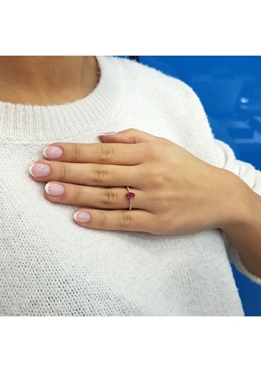 Lova Pırlantalı Damla Yakut Yüzük - 1020285