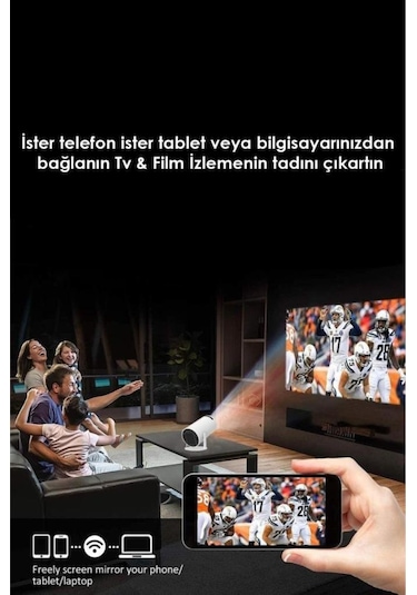 Torima HY300T Lite Taşınabilir Sinema Projektörü Ev Sineması Bluetooth Projeksiyon