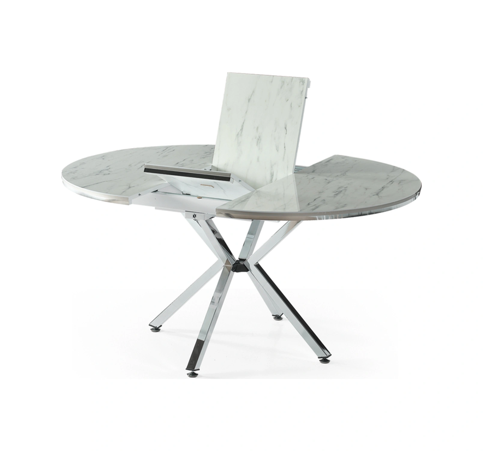 Dengema Zenit Plus Açılır Yuvarlak Masa Sandalyesiz Beyaz Mermer, Krom Ayak, Ø120 160 Cm Beyaz Mermer - Krom Ayak Dengema Zenit Plus Açılır Yuvarlak Masa Sandalyesiz Beyaz Mermer, Krom Ayak, Ø120 160 Cm Beyaz Mermer - Krom Ayak