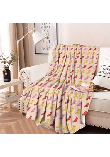 Noel Desenli 47 İnç Yuvarlak Flanel Battaniye, Yetişkin Ve Çocuk İçin, Yumuşak, Rahat Ve Hafif Noel Çorap Renkli