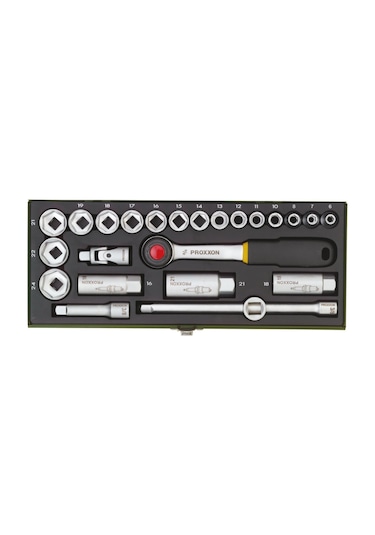 Proxxon 23110 3/8 Cırcır Kollu 24 Parçalı Lokma Takımı