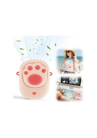 Portatif Boyun Fanı, El Fanı Usb, 3 Hızlı Şarj Edilebilir Giyilebilir Kolye Fanı, Masa Mini Fan, Kişisel Fan 3653 Kırmızı