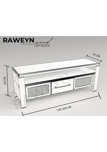 Raweyn Iron Doğal Ahşap Tv Ünitesi - 130cm Açık Ceviz