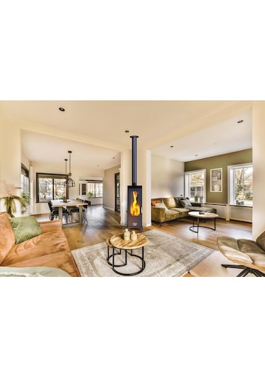 Baba's Stove / Yarı Otomatik Pelet Ve Odun Sobası / Flame 12 Kw / Üç Camlı Ve Fanlı