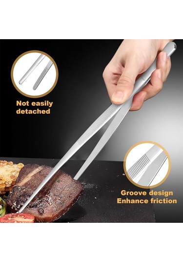 Paslanmaz Çelik Maşa, 2 Adet Paslanmaz Çelik Maşa, Maşa, Pişirme, Izgara Ve Fırınlama İçin Uzun Maşa