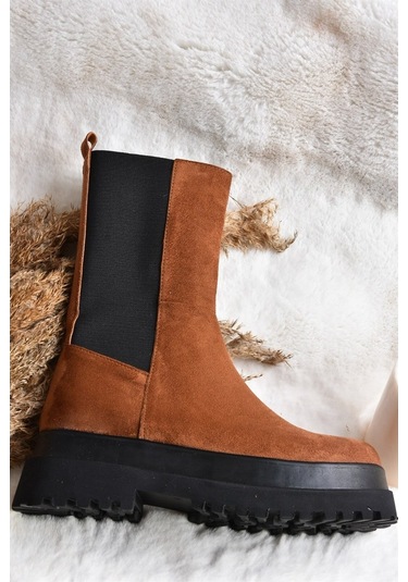 Fox Shoes Taba Süet Kadın Bot J267063102