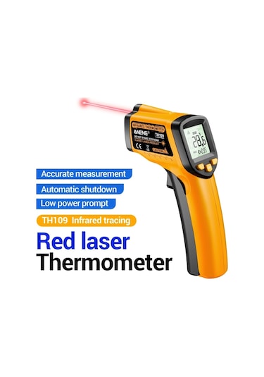 Vkemall Aneng Th109 Kızılötesi Termometre Lcd Higrometre Lazer Sıcaklık Ölçer Pirometre Elde Taşın