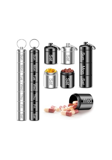 Anjiexun Günde 2 Kez Kullanılabilen 2'li Paket Haftalık Hap Düzenleyici, Taşınabilir Küçük Hap Kutusu Diğer