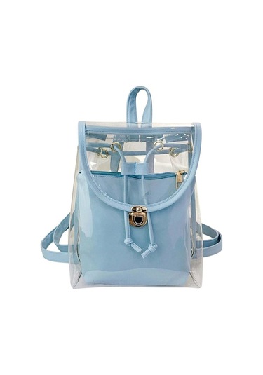 Dancemonkey Yaz Tatlı Su Sırt Şeker Şeffaf Renk Pvc Okul Moda Mavi Kompozit Kadın Jöle Geçirmez Çantası Çantaları Çanta Zr Mavi