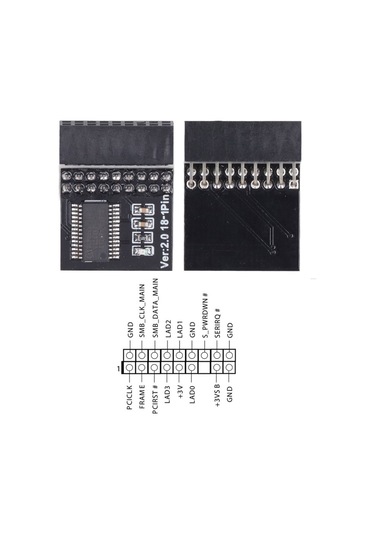 Teltree Tpm2.0 Güvenlik Modülü 18pin - Lpc Kartı, Intel 100 Serisi & Amd Ddr4 İle Uyumlu, Wın11 Güncelleme Testi İçin, Siyah